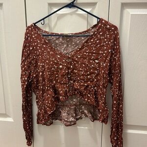 LA Hearts Floral Flowy Long Sleeve Top